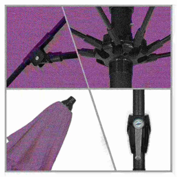 7.5' Bronze Aluminum Market Patio Umbrella, Sunbrella Iris